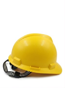 yellow hard hat on white background