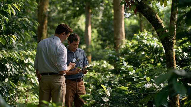 Growers Comparing Crop Temperatures Under Agroforestry Shade