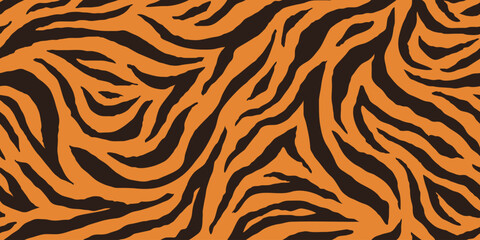 Naklejka premium Seamless pattern with tiger stripes. Animal print.