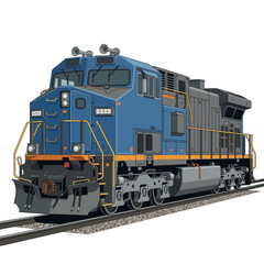 Modern Diesel Locomotive Engine Vector Illustration Isolated © Mendem