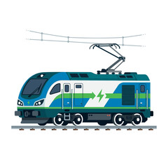 Modern Electric Locomotive Train Vector Illustration © Mendem