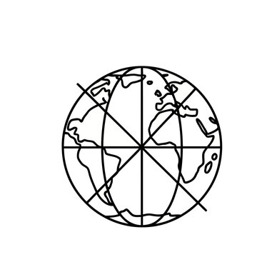 Globe with Latitude and Longitude Lines