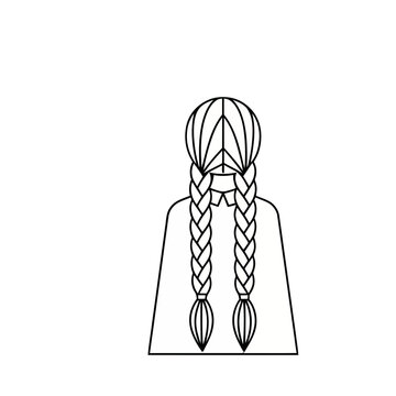 Illustration of a person with braided hair