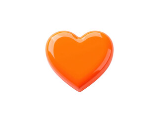 Fototapeta premium Photorealistic high end 3d cgi render of glossy orange 3d heart romance valentine isolated on background for professional graphic design
