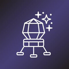 Lunar Landing Spacecraft Line Icon Vector Illustration © sahil