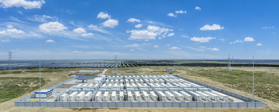 Energy Storage Power Station with Solar Farms in Arid Plateau Grassland