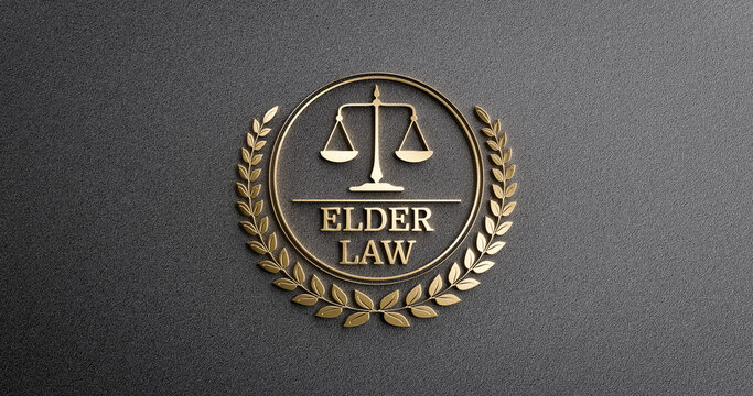 Elder Law Concept with Golden Symbol with Scales