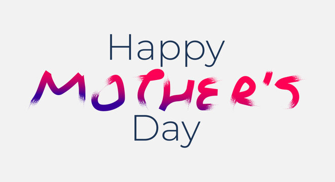 Brushstroke typography spells out mother s day a celebratory vector illustration