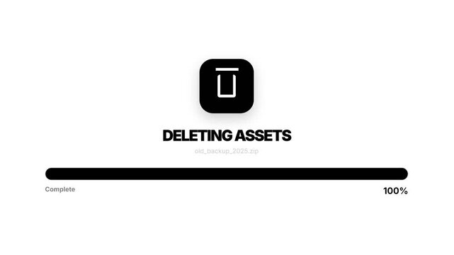 Deleting assets progress bar animation.
