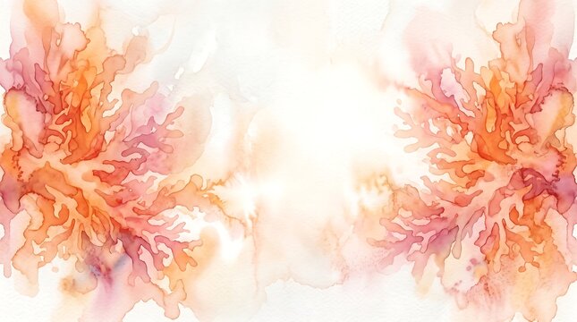 Soft floral background with peach and pink watercolor washes and delicate textures