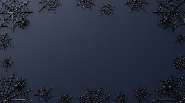 A dark moody halloween background featuring a frame of spooky autumn leaves surrounding a central empty space perfect for your seasonal holiday text