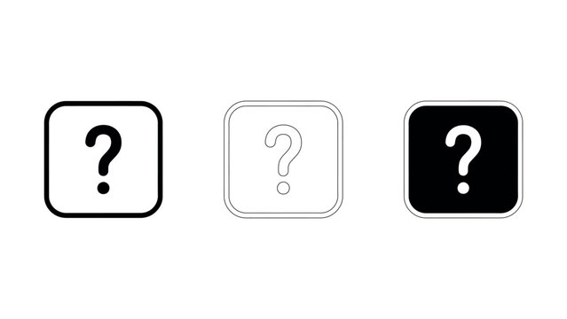 Question mark icon set inquiry symbol for help and information.