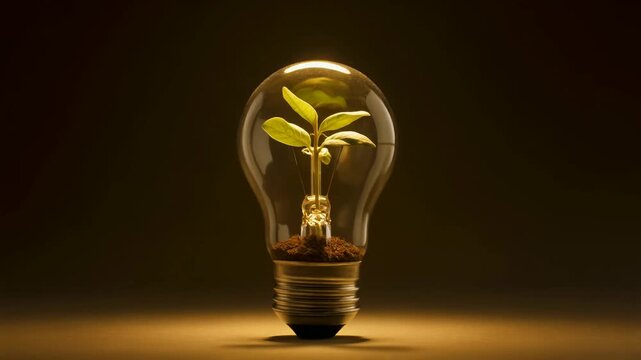 電球の中で芽吹く種のアイデア