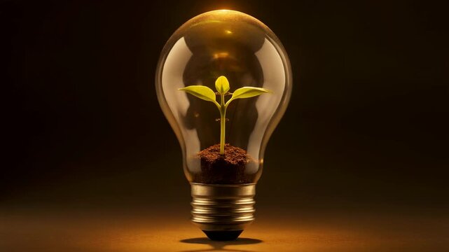 電球の中で芽吹く種のアイデア