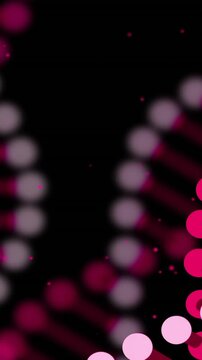 Animation of dna strand and data processing over black background
