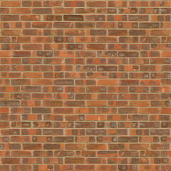 Obraz premium Rustic orange and red brick wall texture background with rough clay masonry building exterior brickwork background material construction architecture industrial weathered distressed seamless