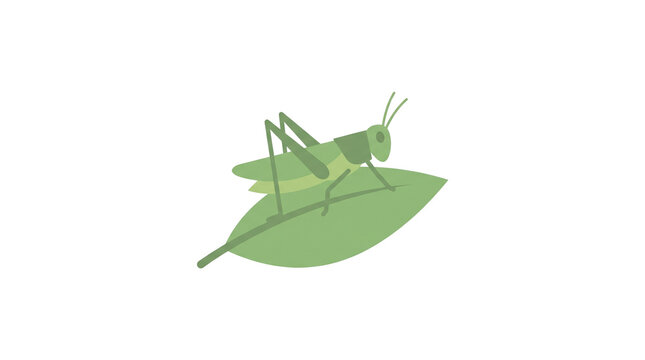 Green grasshopper insect resting on a leaf.