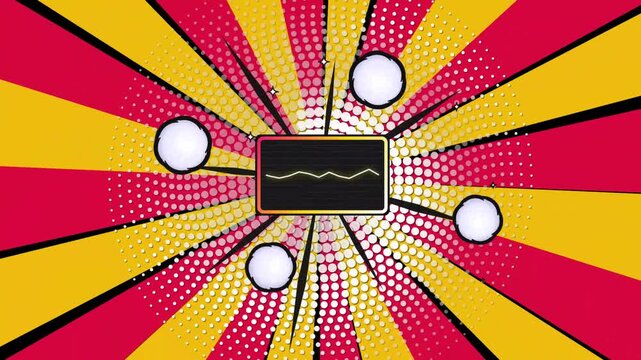 Pop Art Comic Burst Background with Stock Market Chart