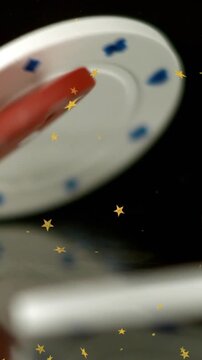 Animation of stars falling over chips