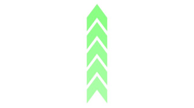 Green chevron pattern expands and contracts on white background