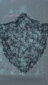 Animation of scanning, numbers and online security shield