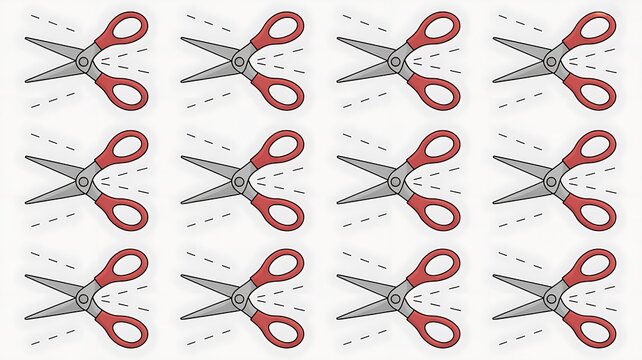 16 scissors with cut lines.