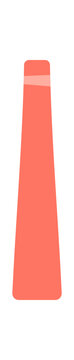 Red factory smokestack icon in flat style. Minimal vertical chimney symbol as simple smokestack tower. Industrial plant structure with red tower silhouette, hazard concept and climate pollution