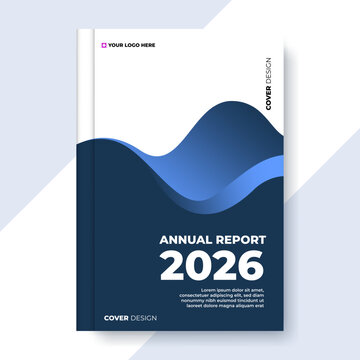 Professional Blue Wave Annual Report Cover Template for Corporate Business
