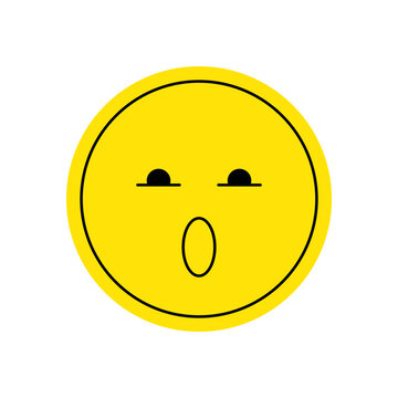 Cute yellow cartoon smiley with y2k retro emoticon style. Happy emoji with flat design and expressive eyes, icon element for fun mood in nostalgic bright palette, playful character symbol.