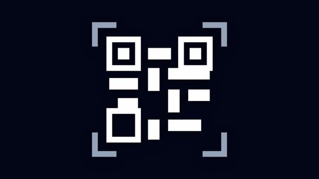 Digital qr code collection with scanning effects on dark background