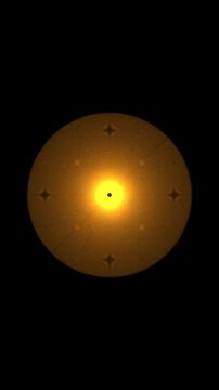 Pulsing Gold Light Sphere with Geometric Radiating Lines Seamless Loop