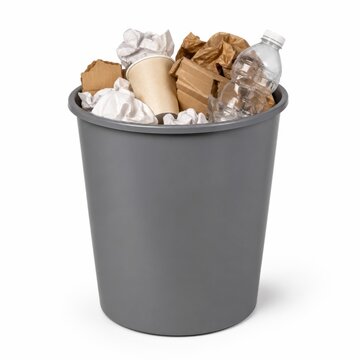 Full Household Trash Can