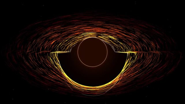 Black hole with accretion disk in deep space astronomy visual 4k video