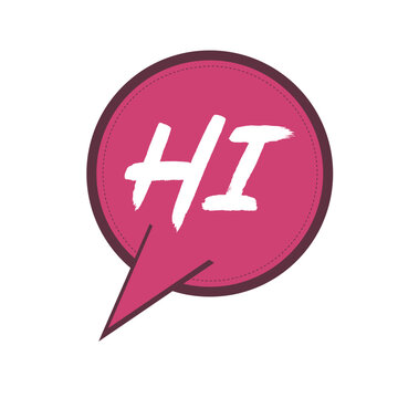 hi - Speech bubble blue color pop art style