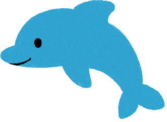 Cute Blue Dolphin Swimming Marine Animal Flat Vector Illustration © 상미 최