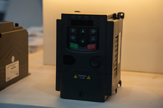 Variable Frequency Drive Industrial Control Device on Workbench