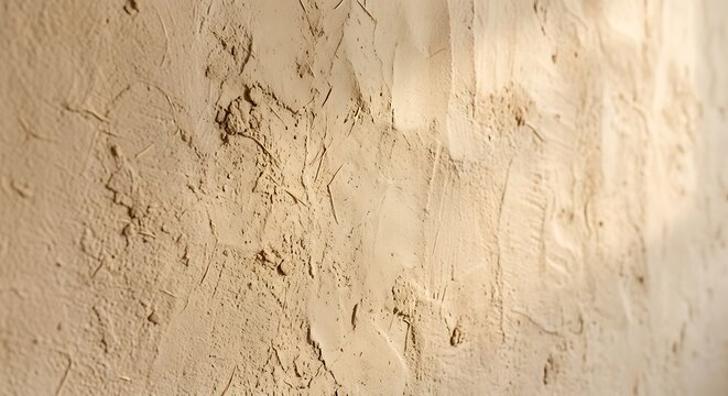 Rough textured beige mud wall surface with cracks and imperfections background imperfections architecture building weathered structure material concrete