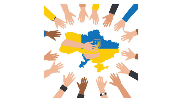 Global Support and Solidarity for Ukraine Illustration