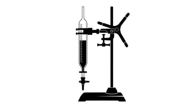 Laboratory equipment setup for precise liquid measurement with setup burette experiment chemistry apparatus transfer research science device
