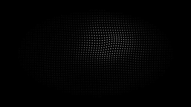 Abstract halftone pattern background, monochrome dot texture animation, dark minimalist digital graphic for video overlays