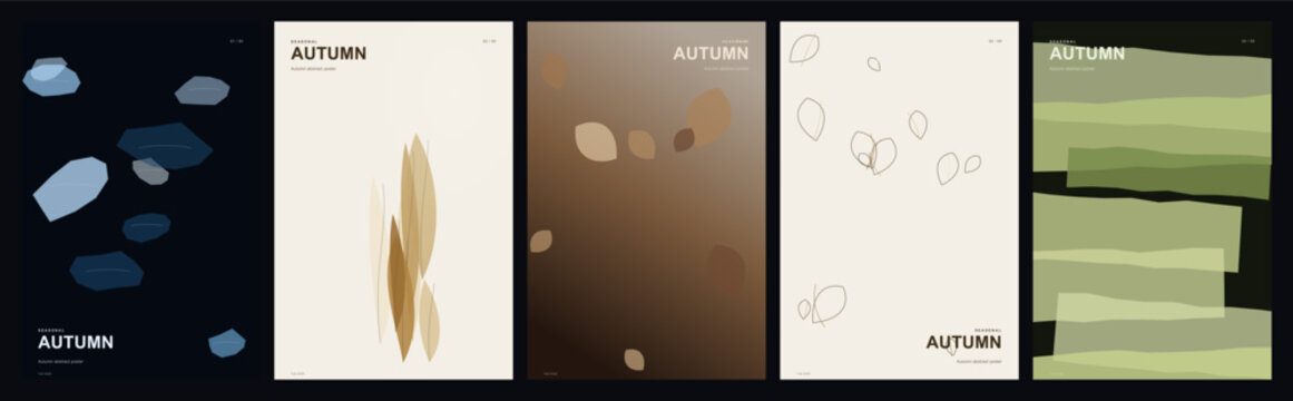 Abstract poster templates set with organic shapes and modern geometric designs