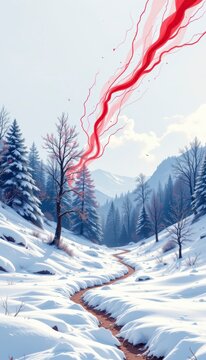 Structured blueprint blizzard setups with clean graphic ruby red storm lines are highlighted in a clean minimalist pearl white illustration setup