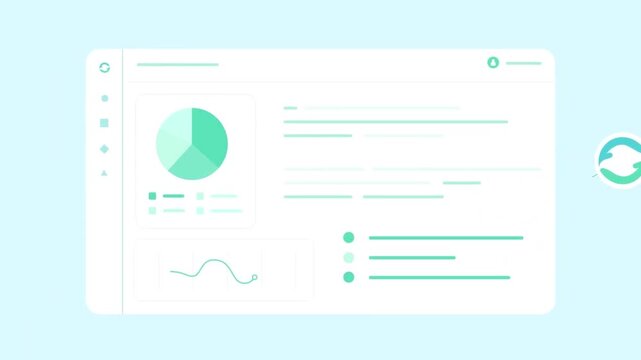 Business Data Analytics Dashboard with Charts Graphs and Performance Statistics Animation