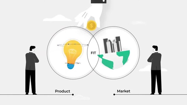 Creative Business Team Brainstorming New Ideas and Innovation with Light Bulb Animation
