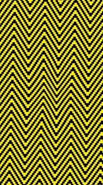 Seamless Looping Hypnotic Yellow and Black Zigzag Chevron Pattern Moving Vertically