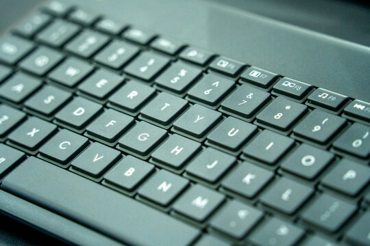 Close-up View of a Modern Computer Keyboard with QWERTY Layout