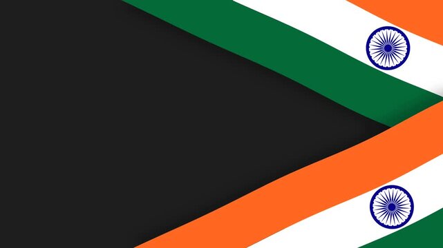 Indian Independence Day Stylized Flag Background Graphic Animation.