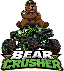 Bear Crusher: Bear Crusher Monster Truck Offroad Logo © Sourav