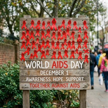World Aids Day Awareness Hope Support Sign