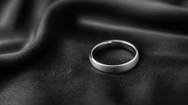 adornment. A pure silver ring displayed on black velvet with soft lighting. lifestyle magazines, social media lookbooks, designed for influencer and brand collaborations.